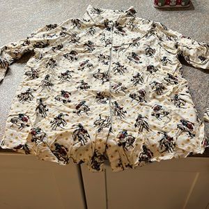 New horse print button up